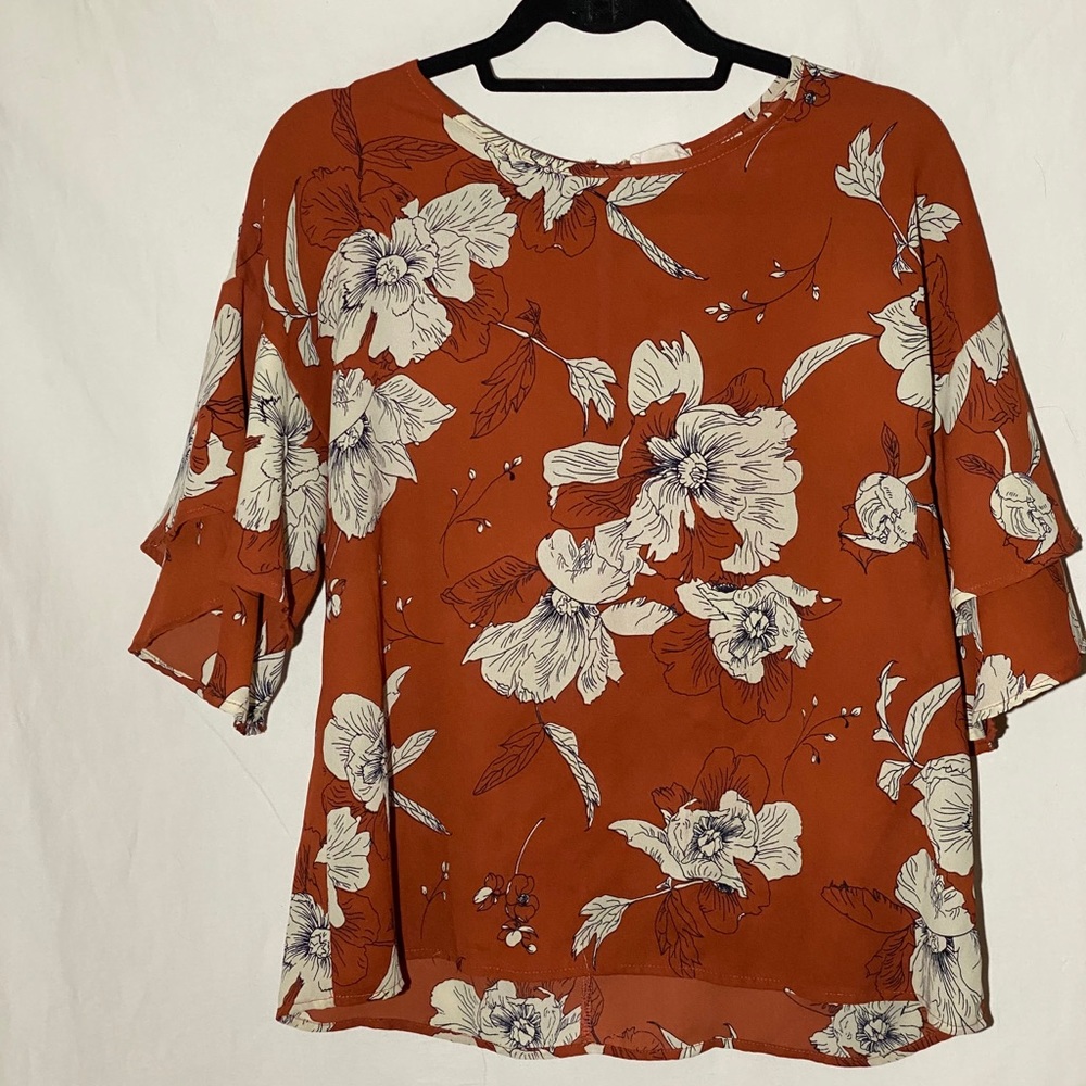 Rust colored blouse - Picture 3 of 4